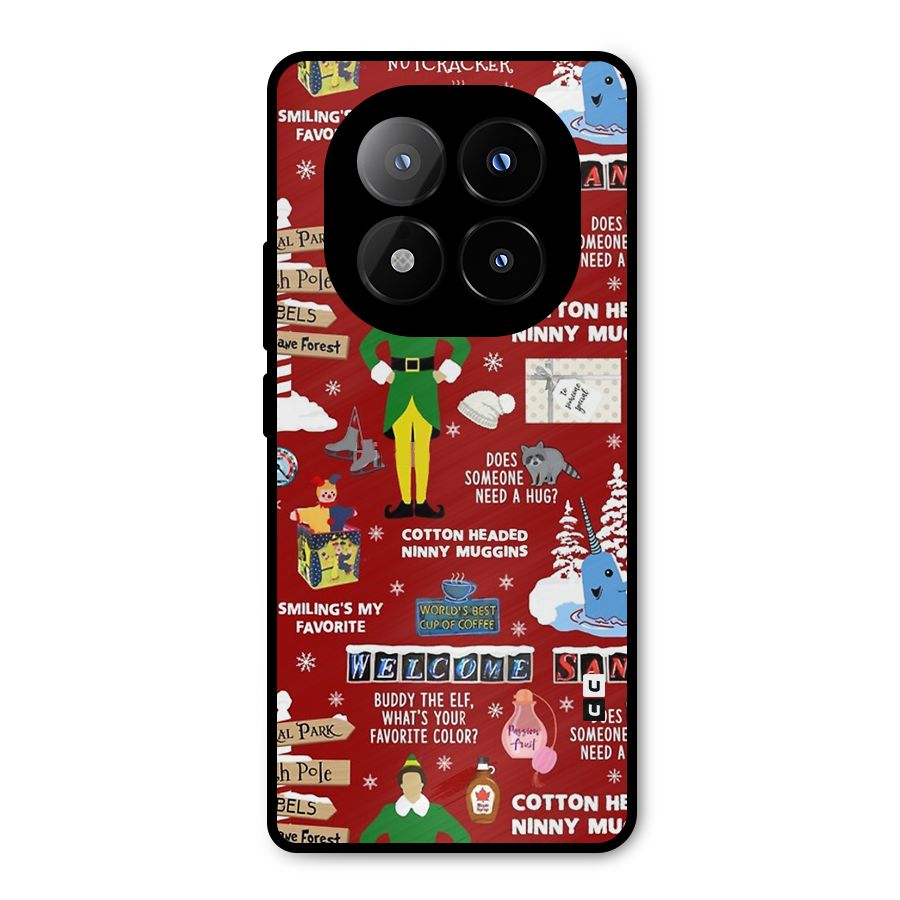 Christmas Doodles Metal Back Case for Redmi Note 14 Pro Plus 5G