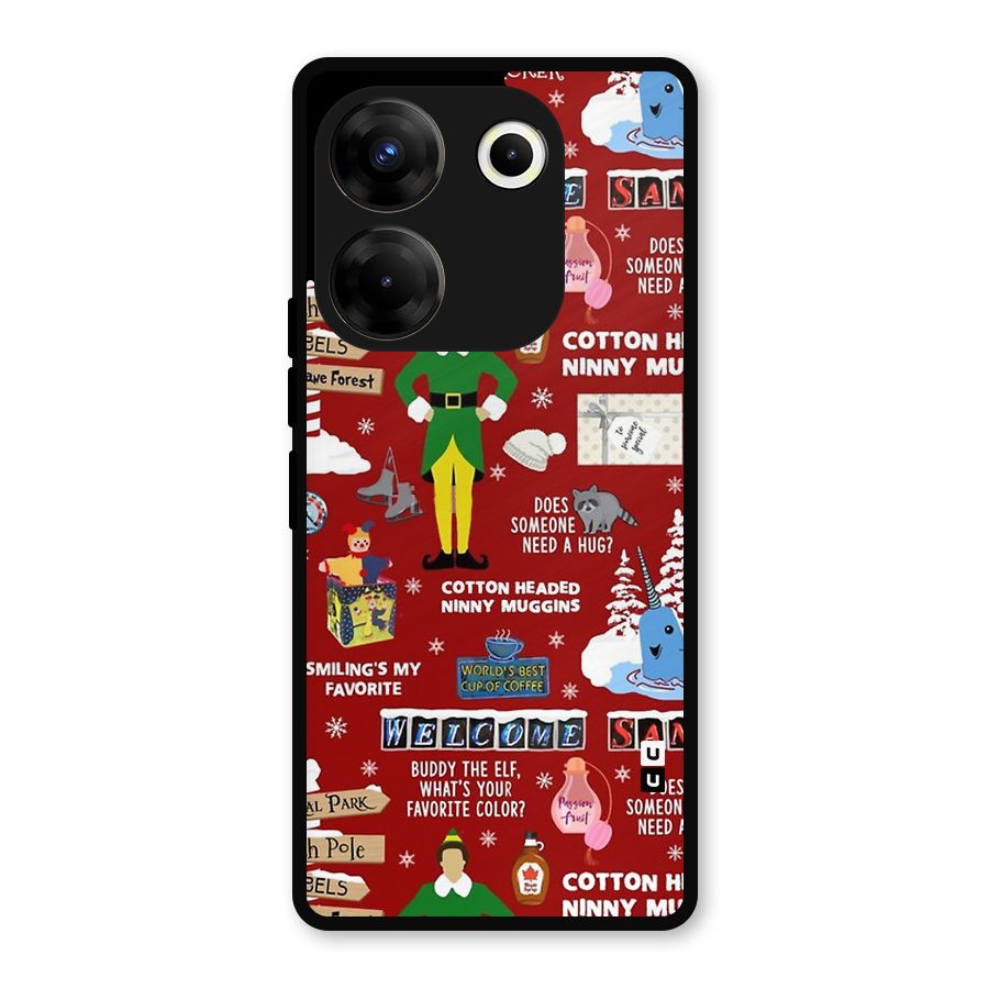 Christmas Doodles Metal Back Case for Tecno Camon 20 Pro