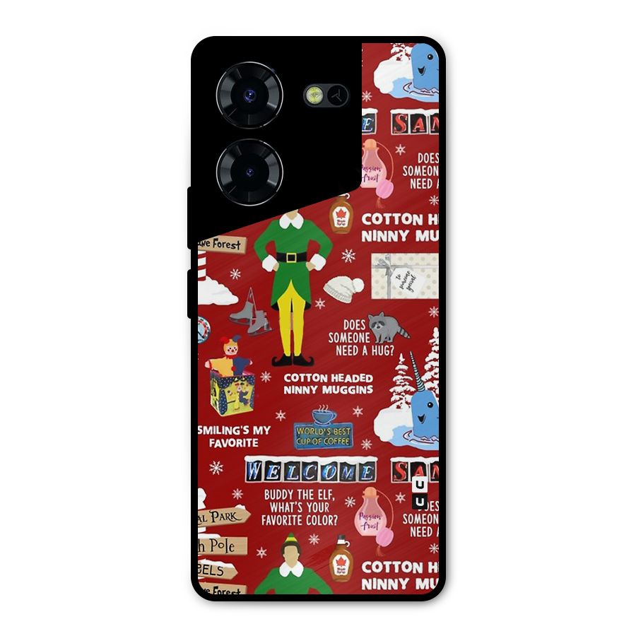 Christmas Doodles Metal Back Case for Tecno Pova 5 Pro 5G