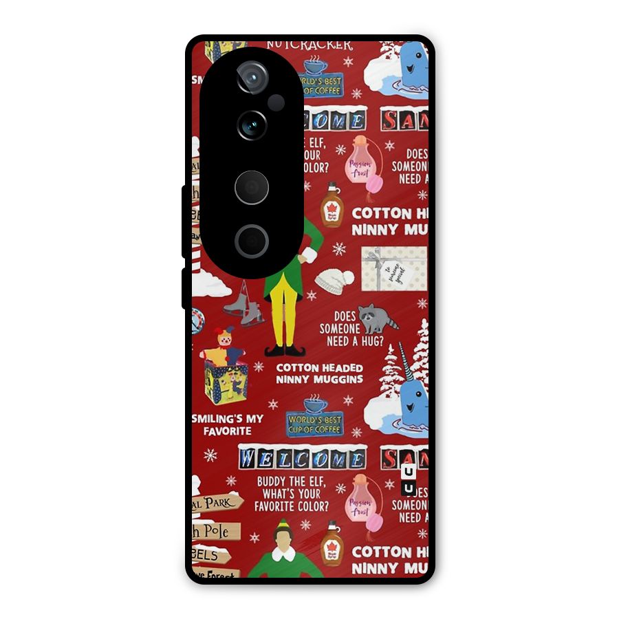 Christmas Doodles Metal Back Case for Vivo T3 Ultra