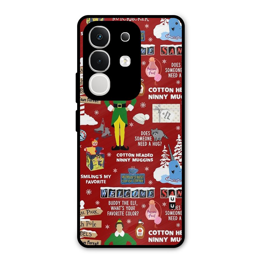 Christmas Doodles Metal Back Case for Vivo T4x