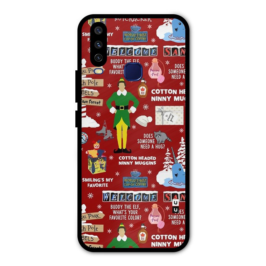 Christmas Doodles Metal Back Case for Vivo V17