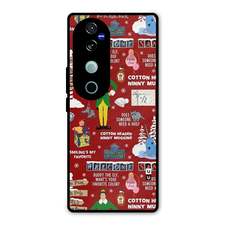Christmas Doodles Metal Back Case for Vivo V40