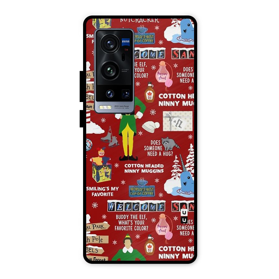 Christmas Doodles Metal Back Case for Vivo X60 Pro Plus