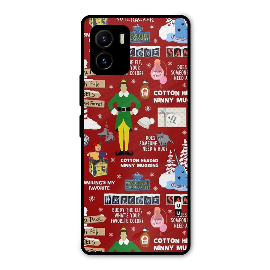 Christmas Doodles Metal Back Case for Vivo Y15s