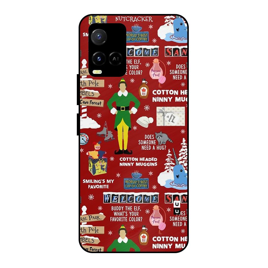 Christmas Doodles Metal Back Case for Vivo Y21