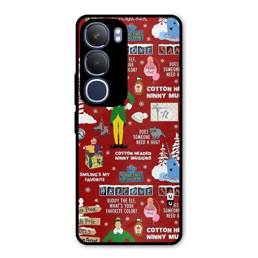Christmas Doodles Metal Back Case for Vivo Y29