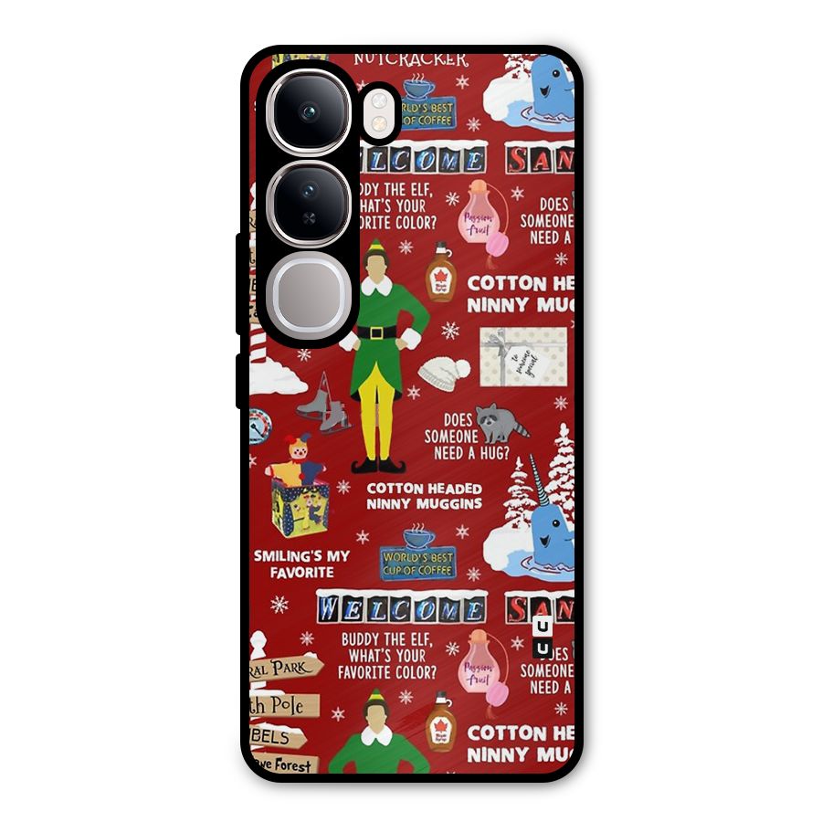 Christmas Doodles Metal Back Case for Vivo Y300