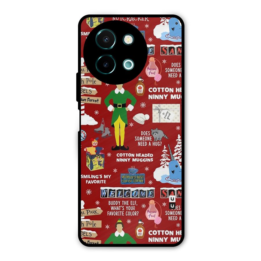 Christmas Doodles Metal Back Case for Vivo Y58