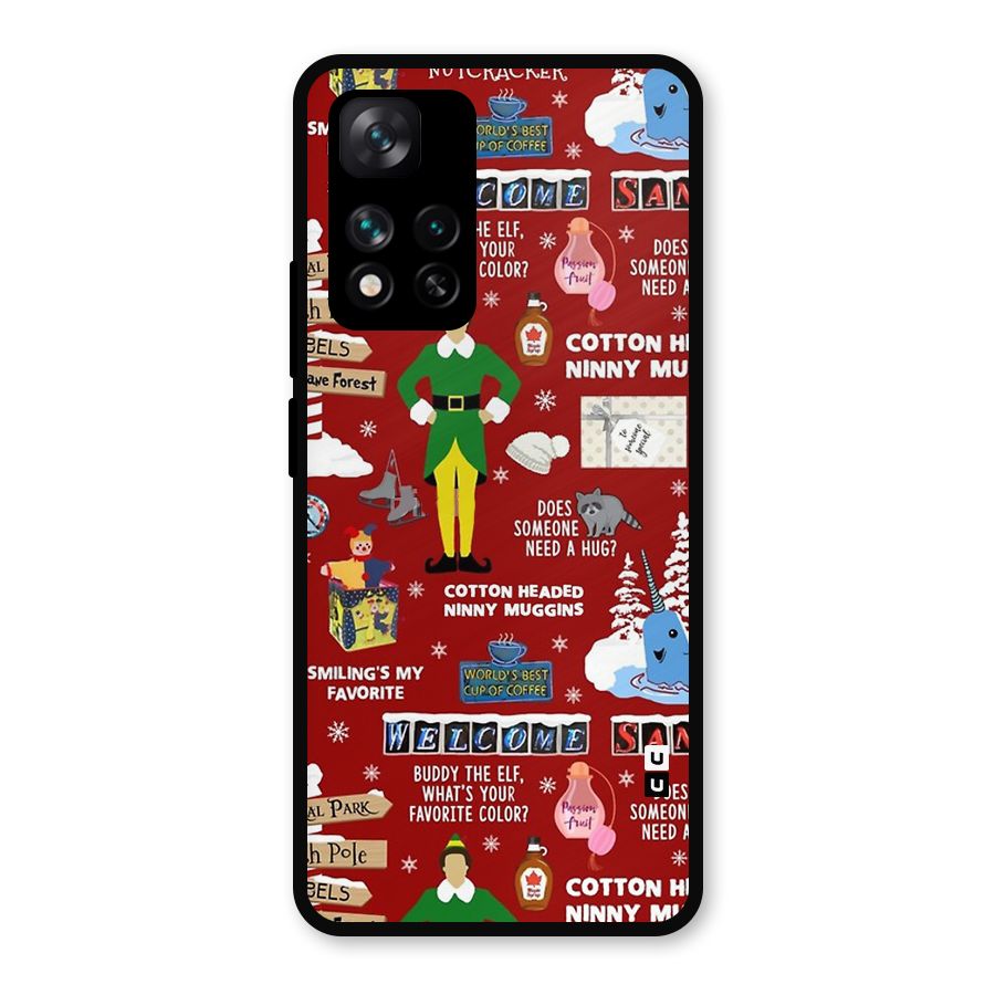 Christmas Doodles Metal Back Case for Xiaomi 11i Hypercharge 5G