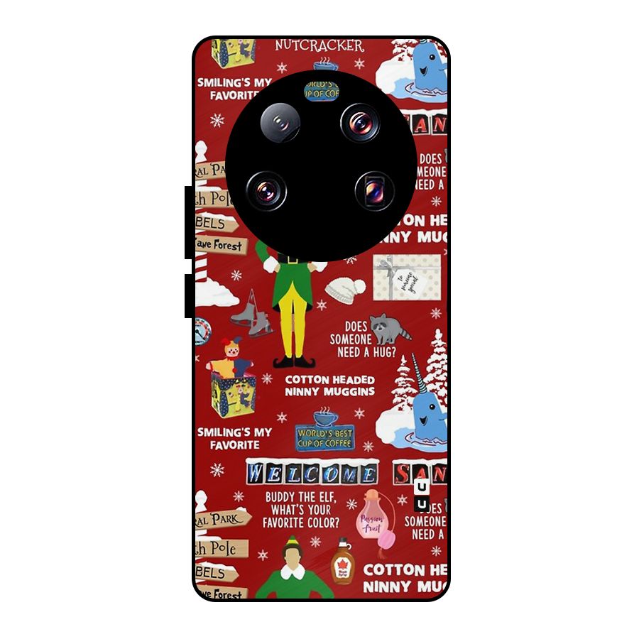 Christmas Doodles Metal Back Case for Xiaomi 13 Ultra