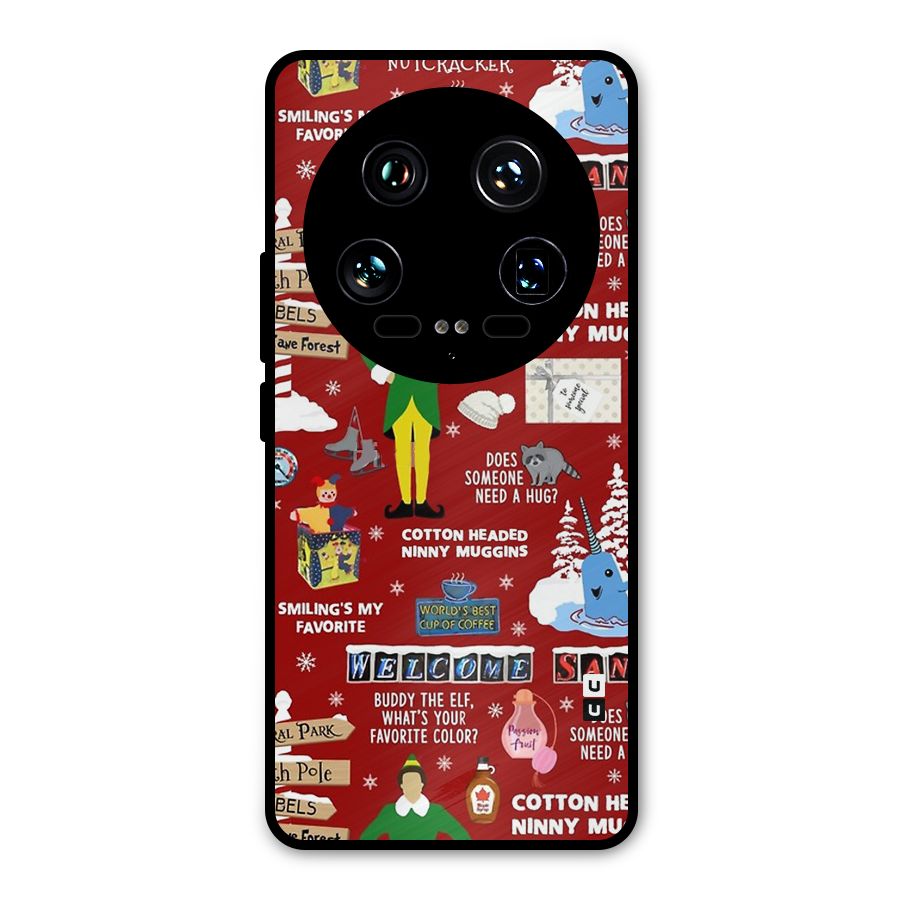 Christmas Doodles Metal Back Case for Xiaomi 14 Ultra