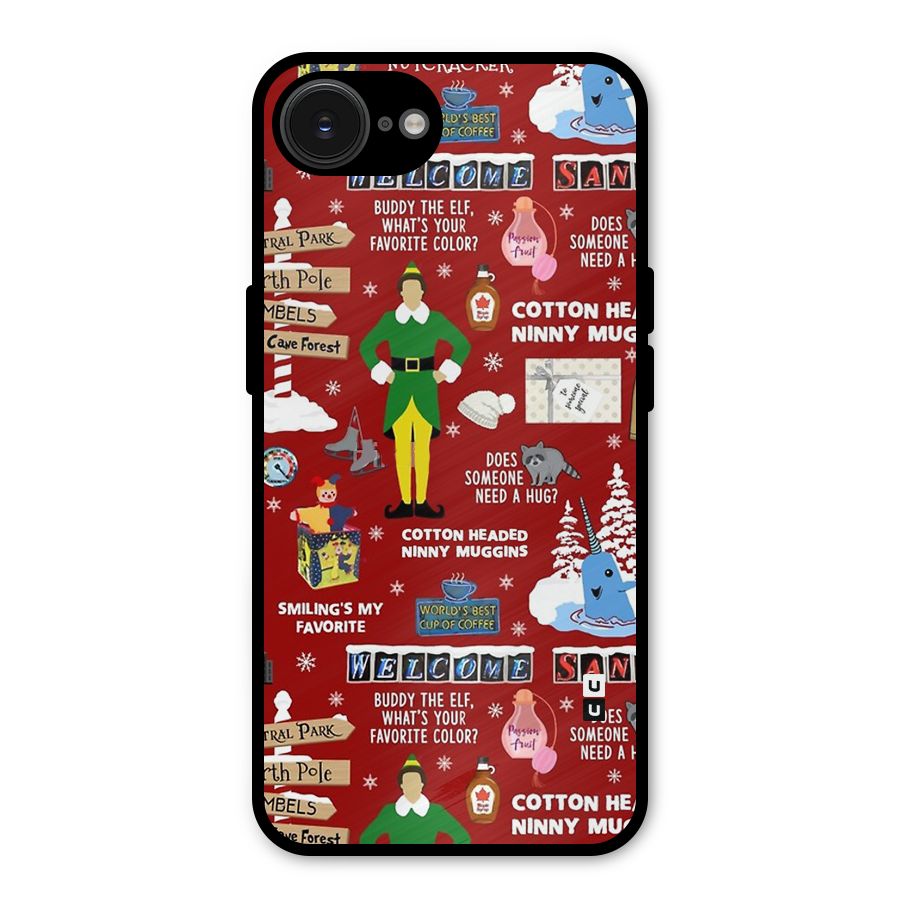Christmas Doodles Metal Back Case for iPhone 16e