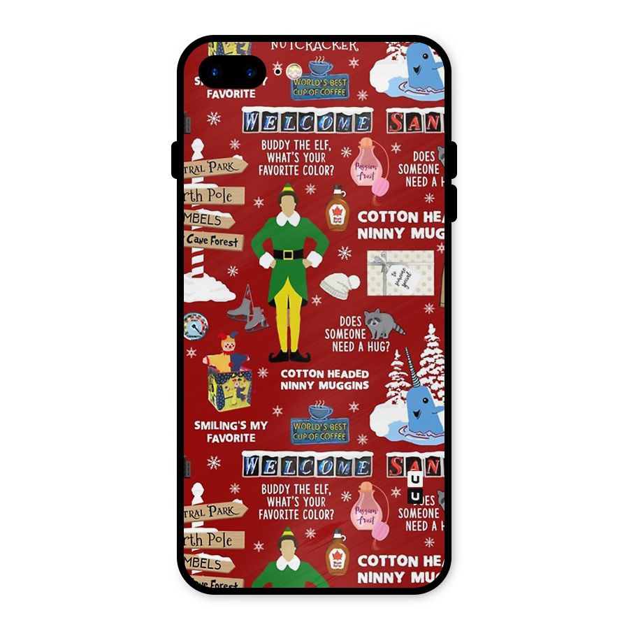 Christmas Doodles Metal Back Case for iPhone 8 Plus