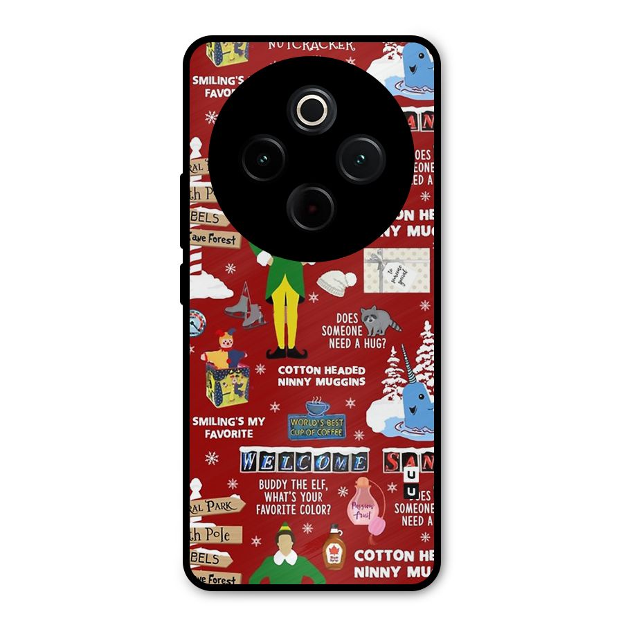 Christmas Doodles Metal Back Case for iQOO Z10