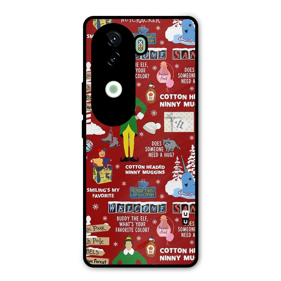 Christmas Doodles Metal Back Case for iQOO Z9s