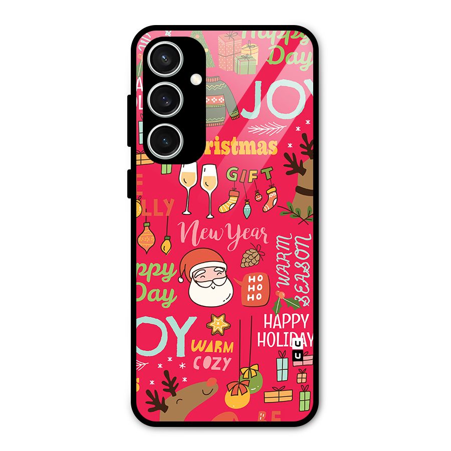 Christmas Joy Happy Day Glass Back Case for Galaxy S23 FE