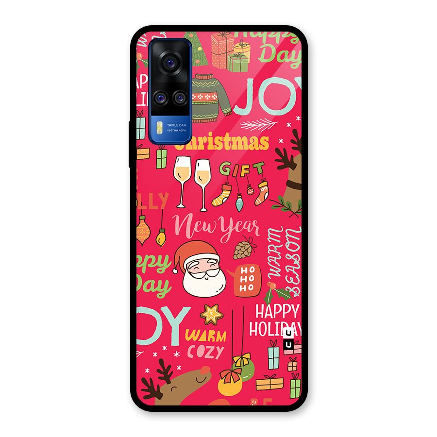 Christmas Joy Happy Day Glass Back Case for Vivo Y31