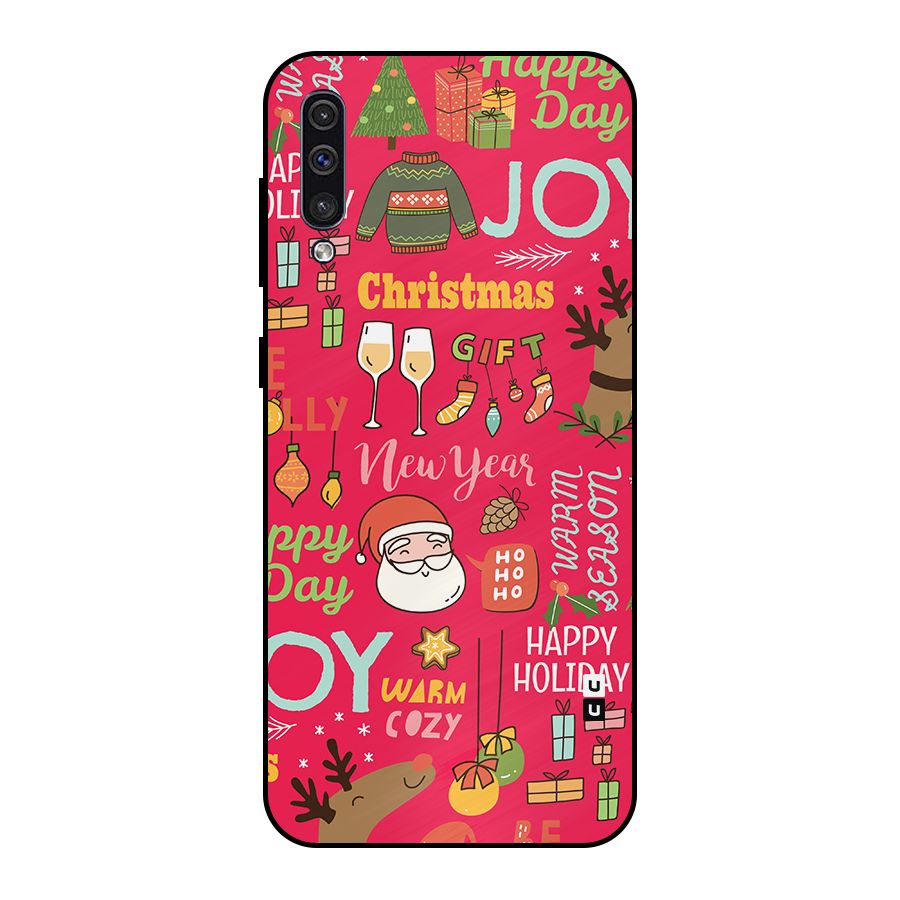 Christmas Joy Happy Day Metal Back Case for Galaxy A50