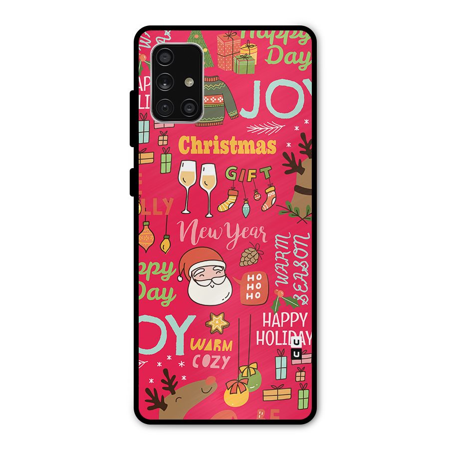 Christmas Joy Happy Day Metal Back Case for Galaxy A71