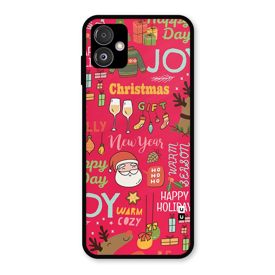 Christmas Joy Happy Day Metal Back Case for Galaxy F14