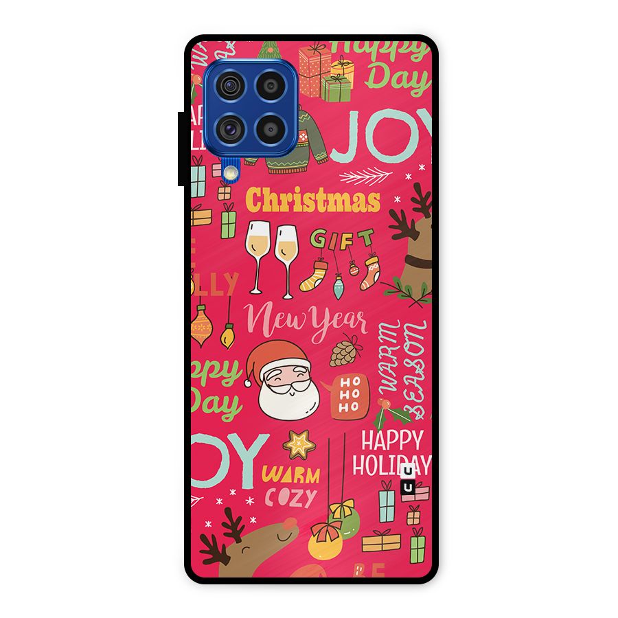 Christmas Joy Happy Day Metal Back Case for Galaxy F62