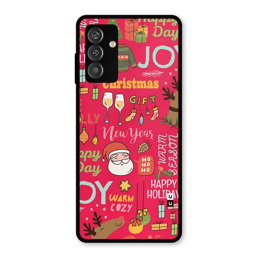 Christmas Joy Happy Day Metal Back Case for Galaxy M14 5G