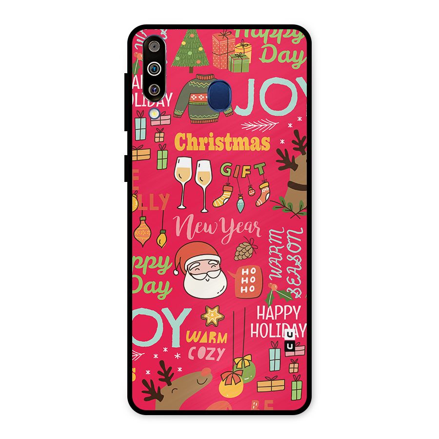 Christmas Joy Happy Day Metal Back Case for Galaxy M30