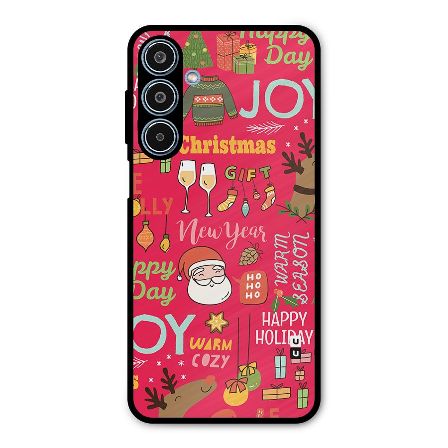 Christmas Joy Happy Day Metal Back Case for Galaxy M35