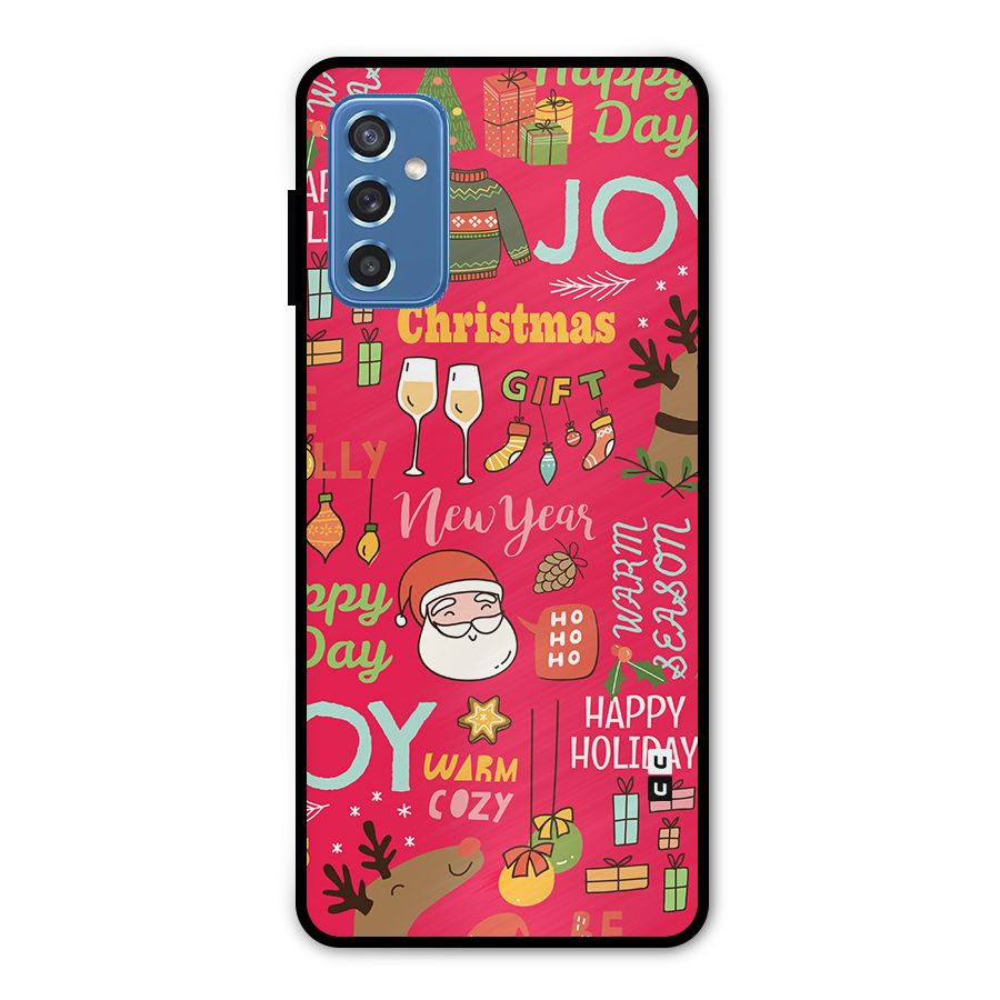 Christmas Joy Happy Day Metal Back Case for Galaxy M52 5G