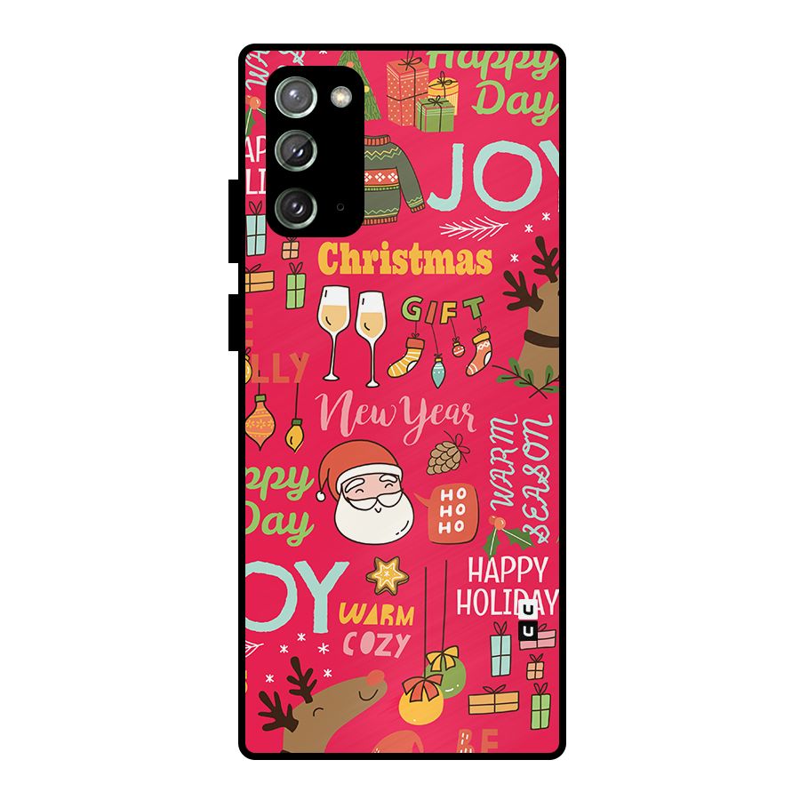 Christmas Joy Happy Day Metal Back Case for Galaxy Note 20