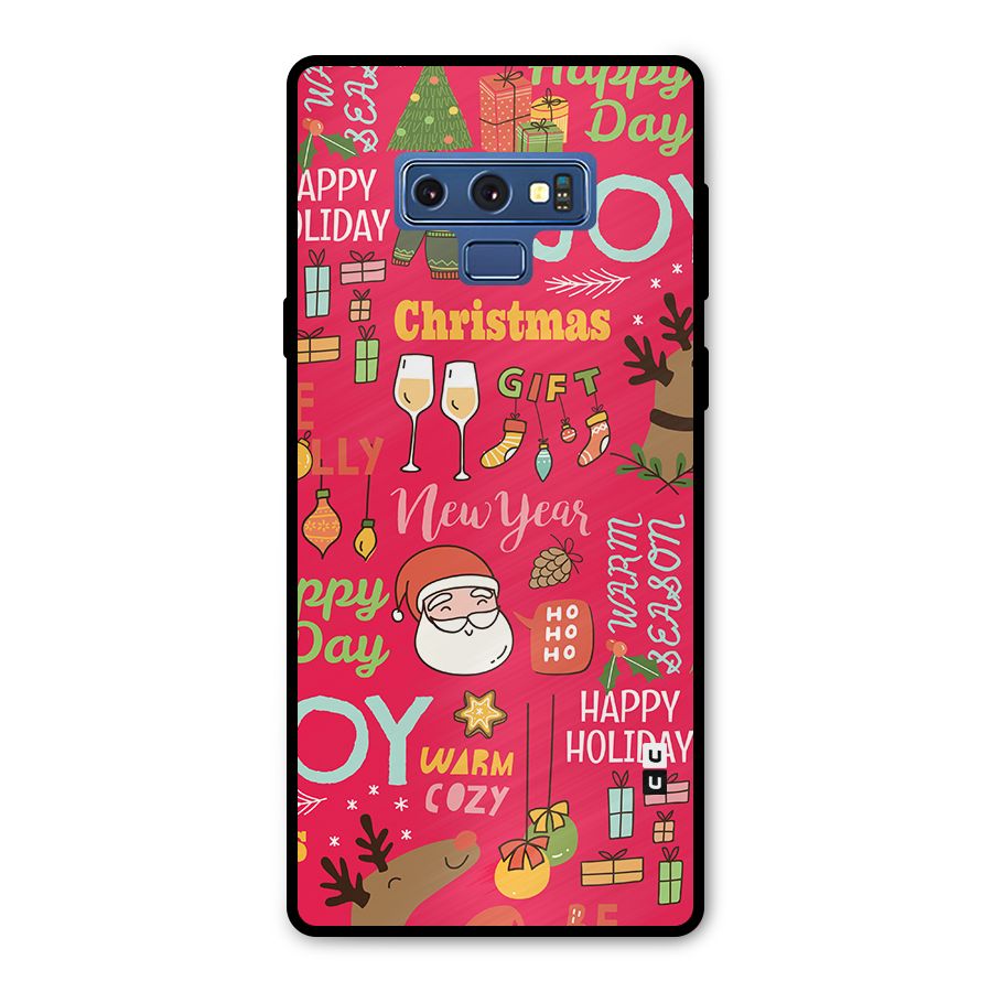 Christmas Joy Happy Day Metal Back Case for Galaxy Note 9