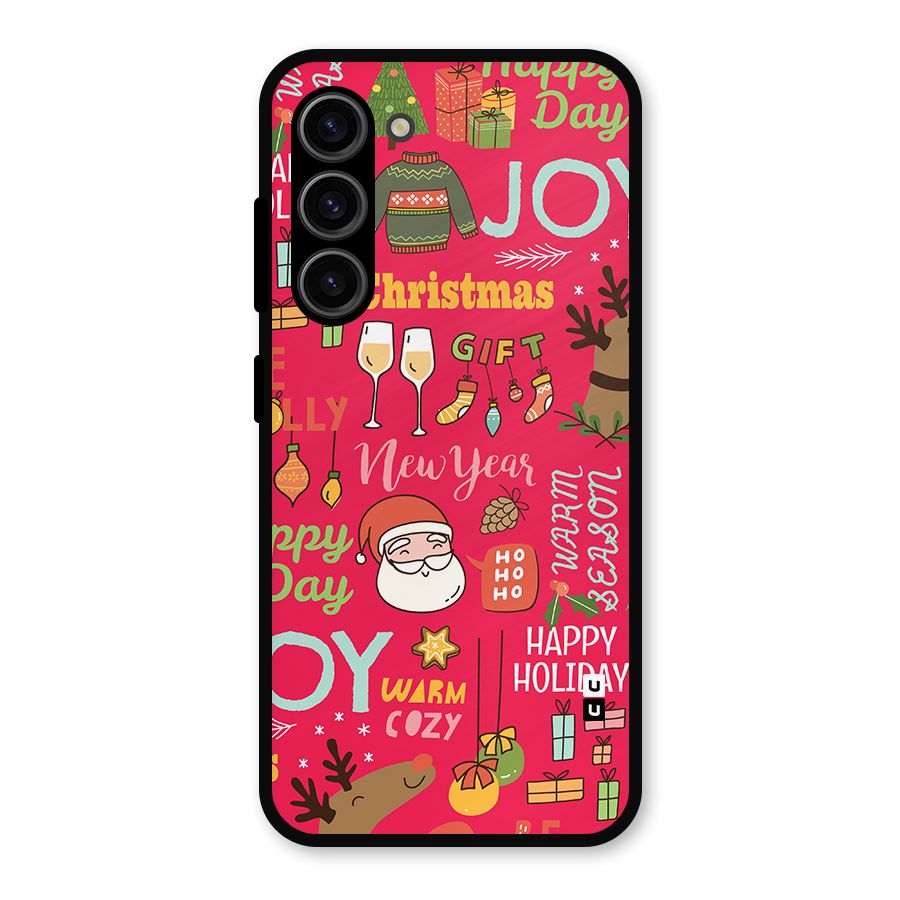 Christmas Joy Happy Day Metal Back Case for Galaxy S23