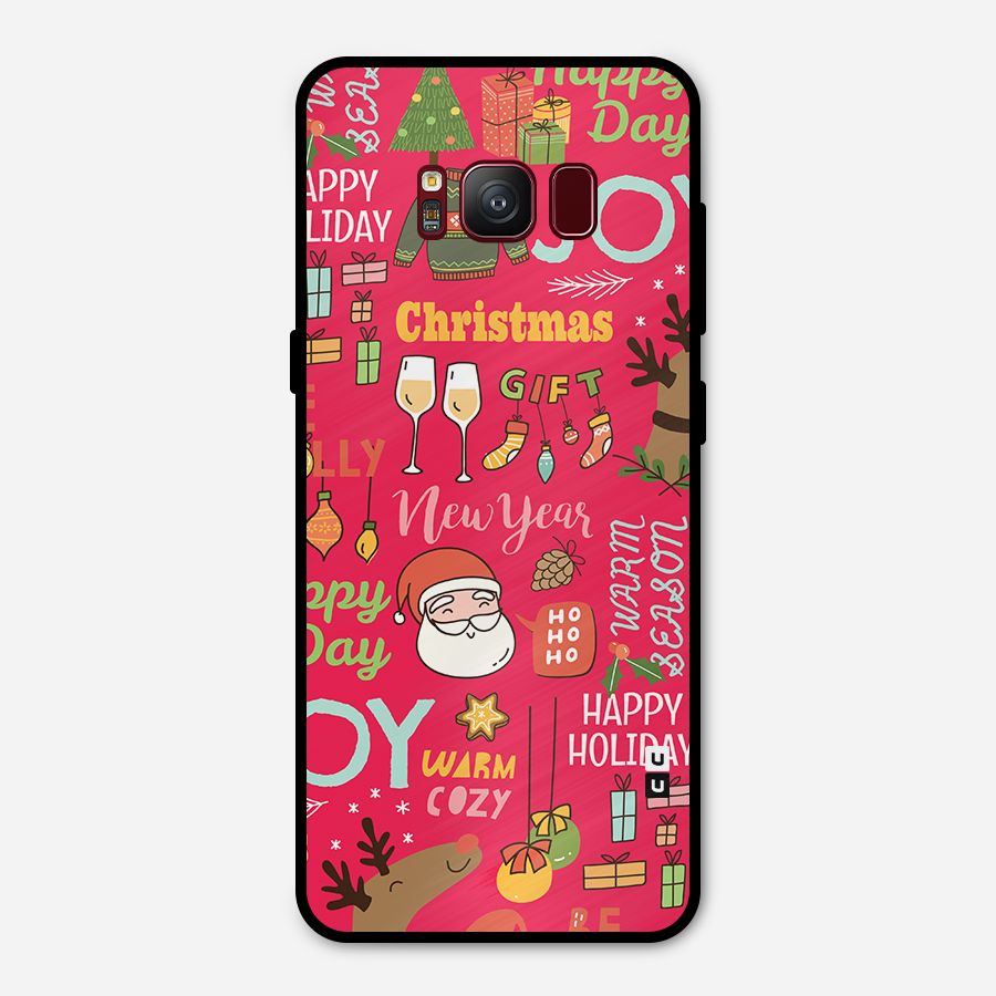Christmas Joy Happy Day Metal Back Case for Galaxy S8