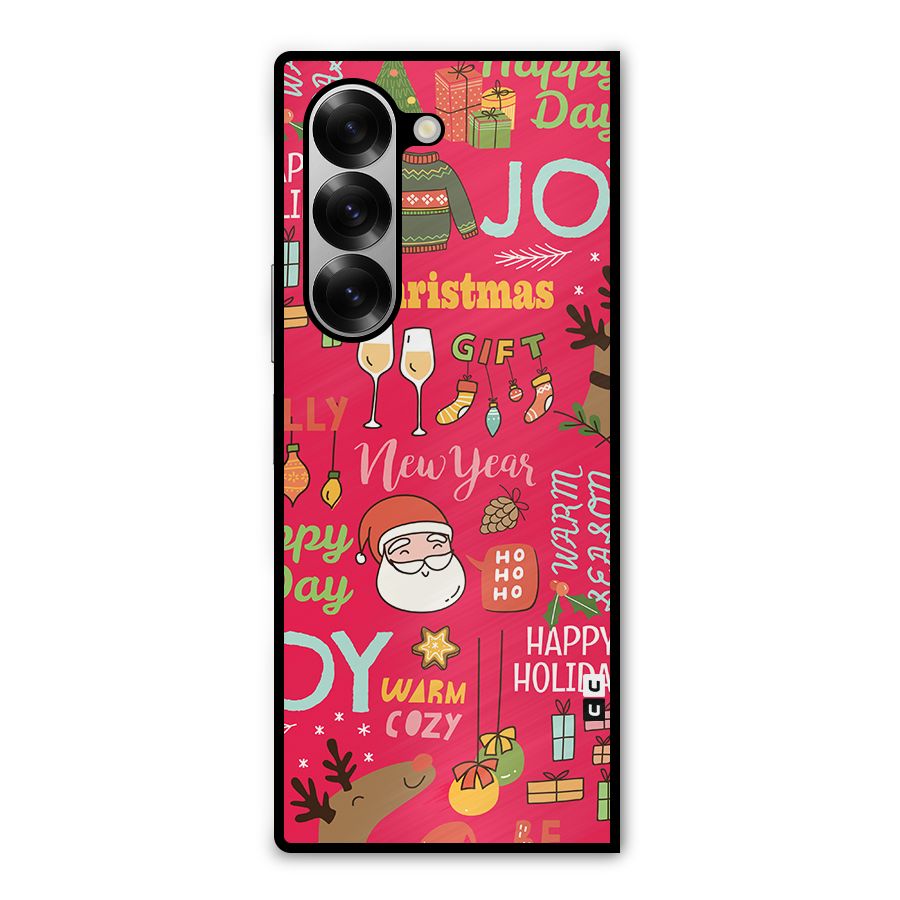 Christmas Joy Happy Day Metal Back Case for Galaxy Z Fold6