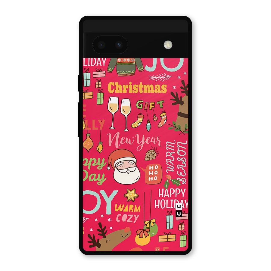 Christmas Joy Happy Day Metal Back Case for Google Pixel 6a