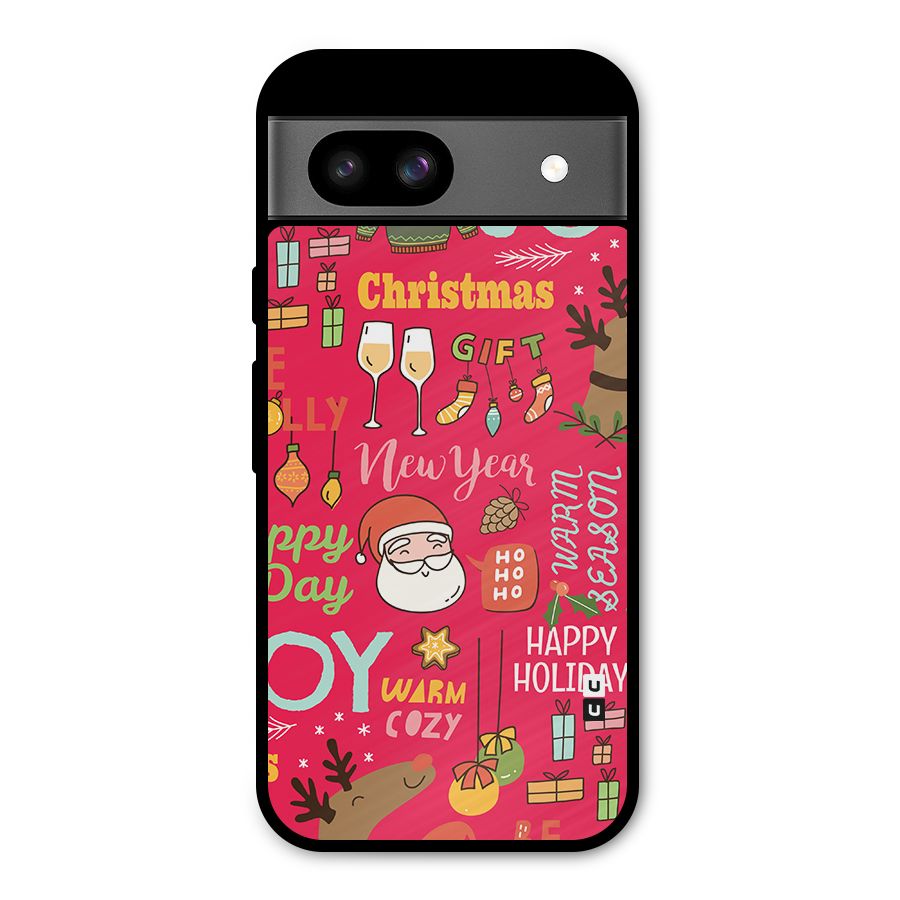 Christmas Joy Happy Day Metal Back Case for Google Pixel 8a