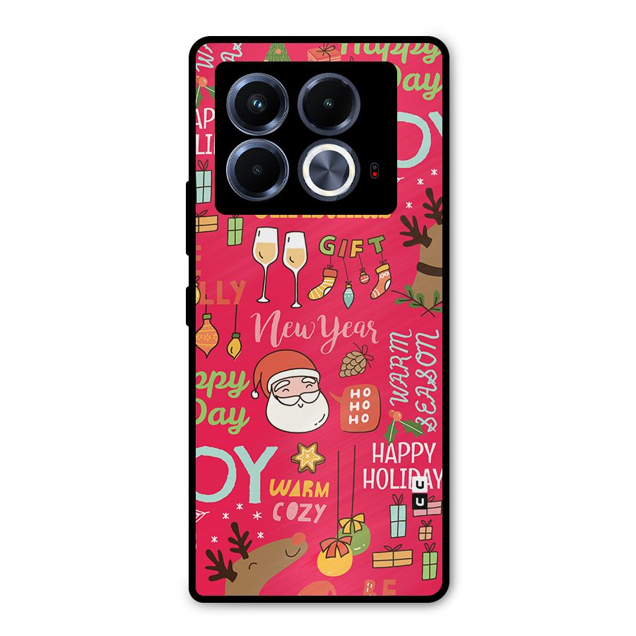 Christmas Joy Happy Day Metal Back Case for Infinix Note 40 5G