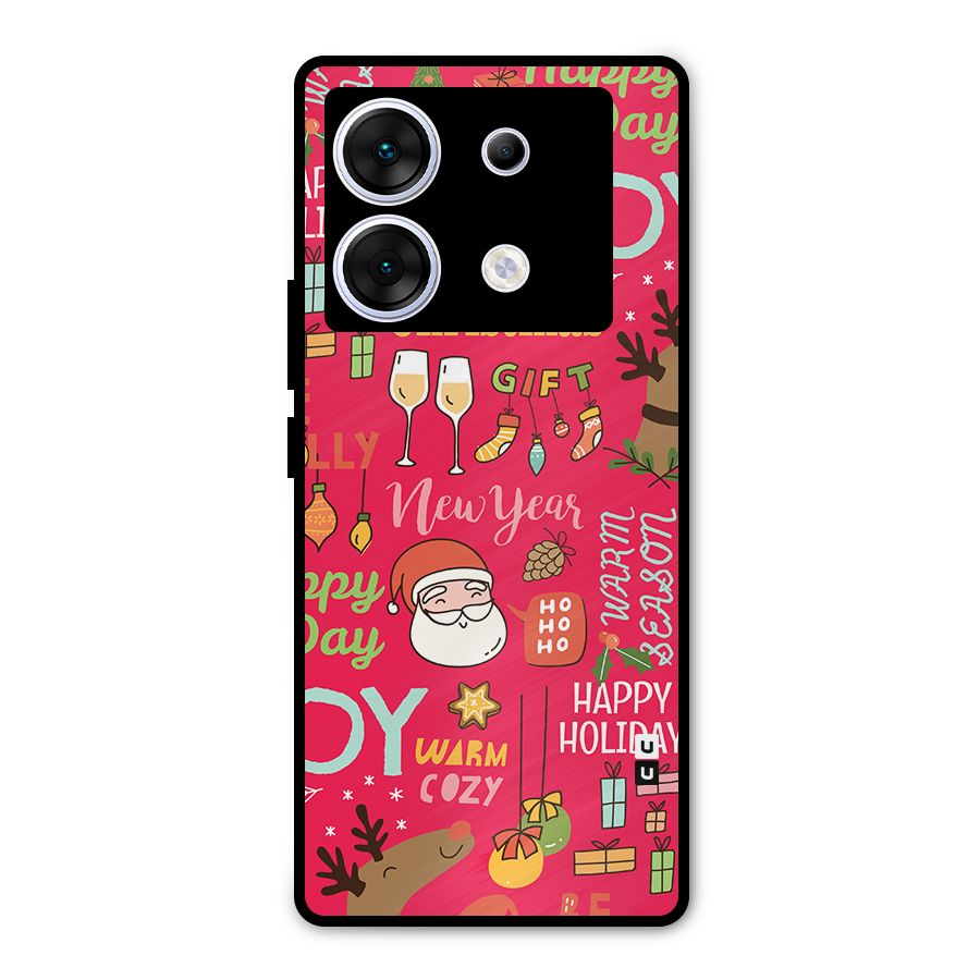 Christmas Joy Happy Day Metal Back Case for Infinix Zero 30 5G