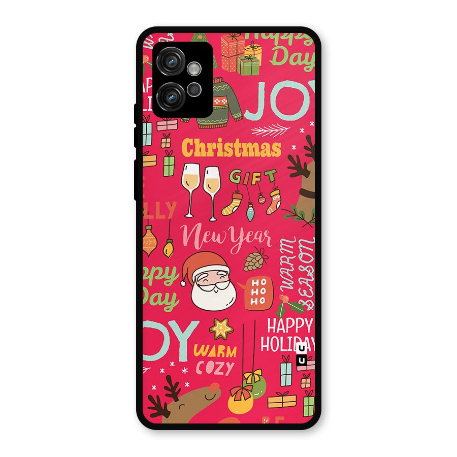 Christmas Joy Happy Day Metal Back Case for Moto G32
