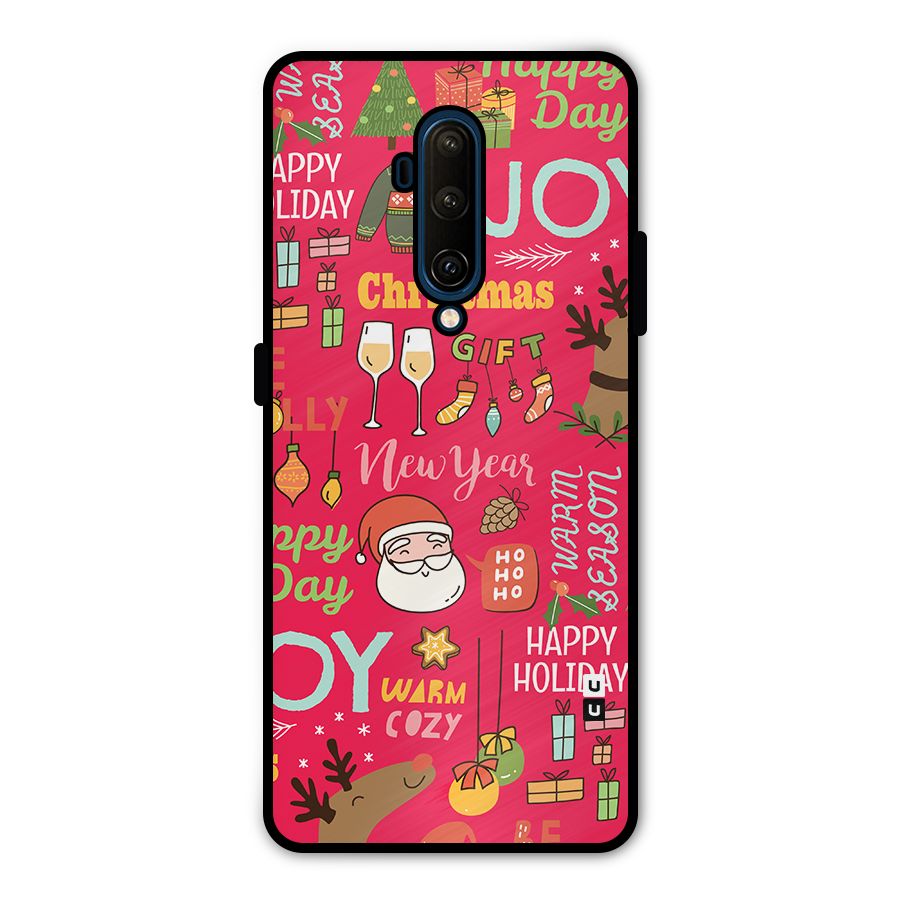 Christmas Joy Happy Day Metal Back Case for OnePlus 7T Pro