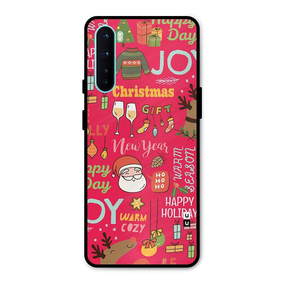 Christmas Joy Happy Day Metal Back Case for OnePlus Nord