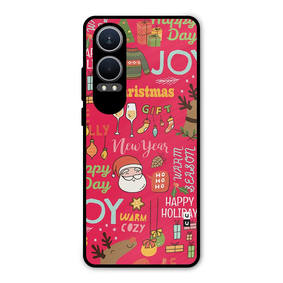 Christmas Joy Happy Day Metal Back Case for OnePlus Nord CE4 Lite