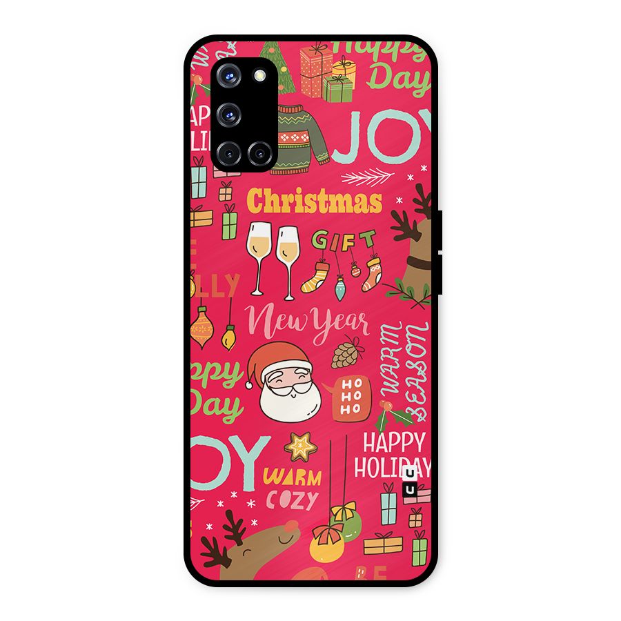 Christmas Joy Happy Day Metal Back Case for Oppo A52