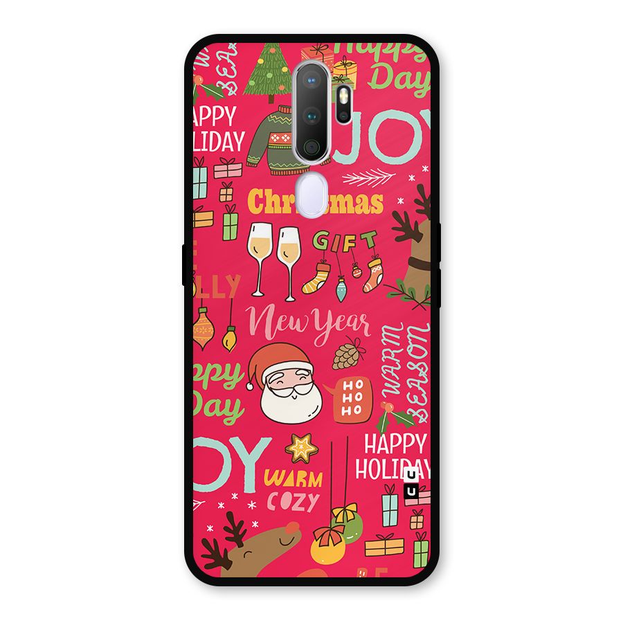 Christmas Joy Happy Day Metal Back Case for Oppo A9 (2020)