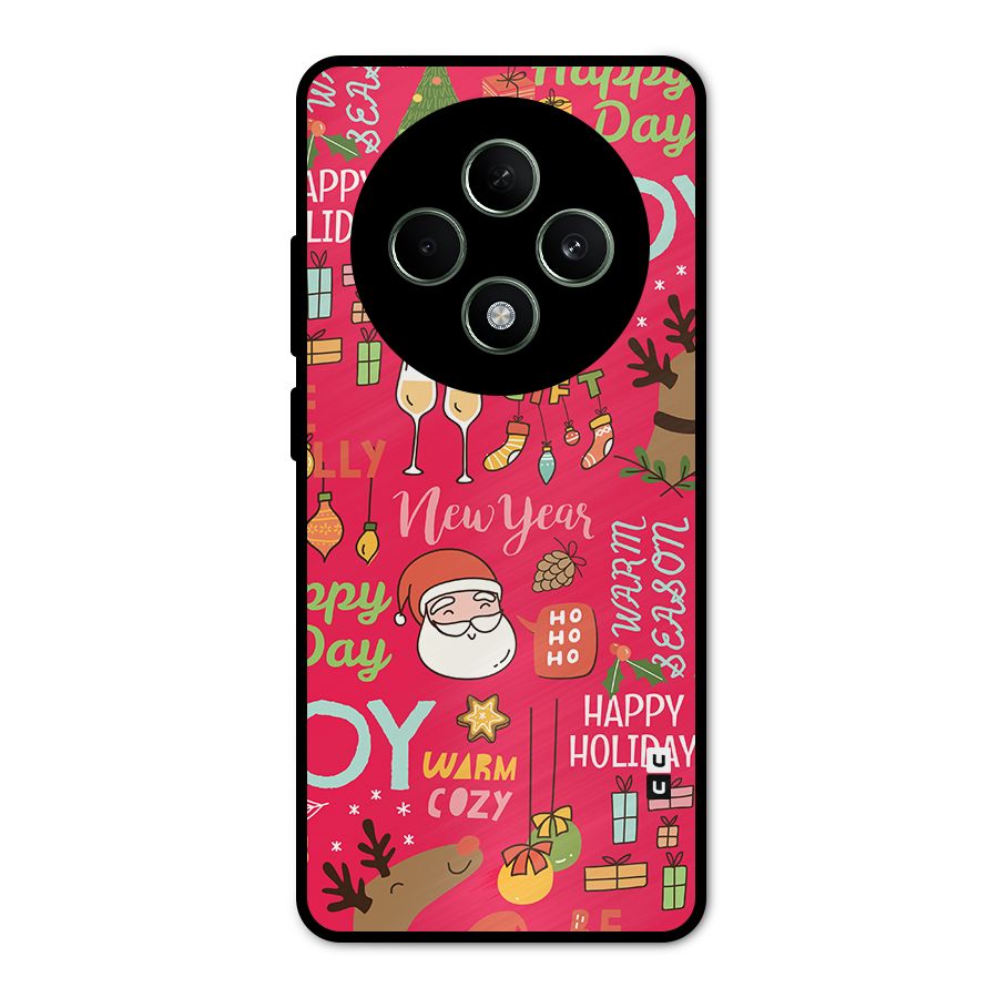Christmas Joy Happy Day Metal Back Case for Oppo F27