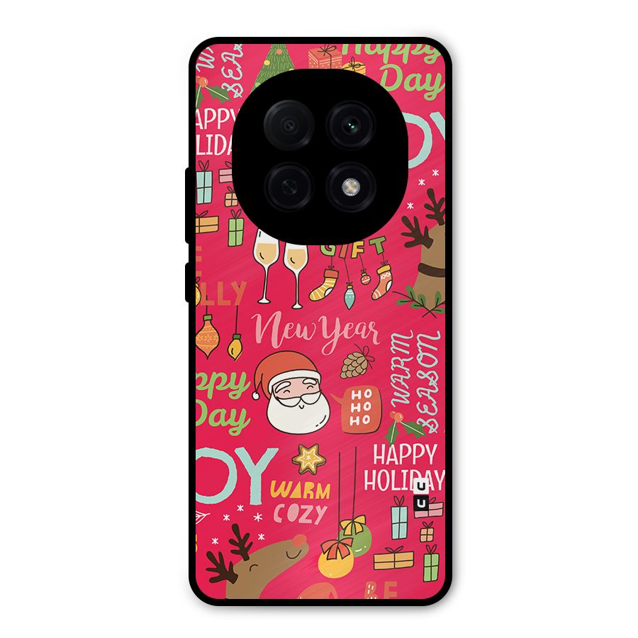 Christmas Joy Happy Day Metal Back Case for Oppo F29 Pro