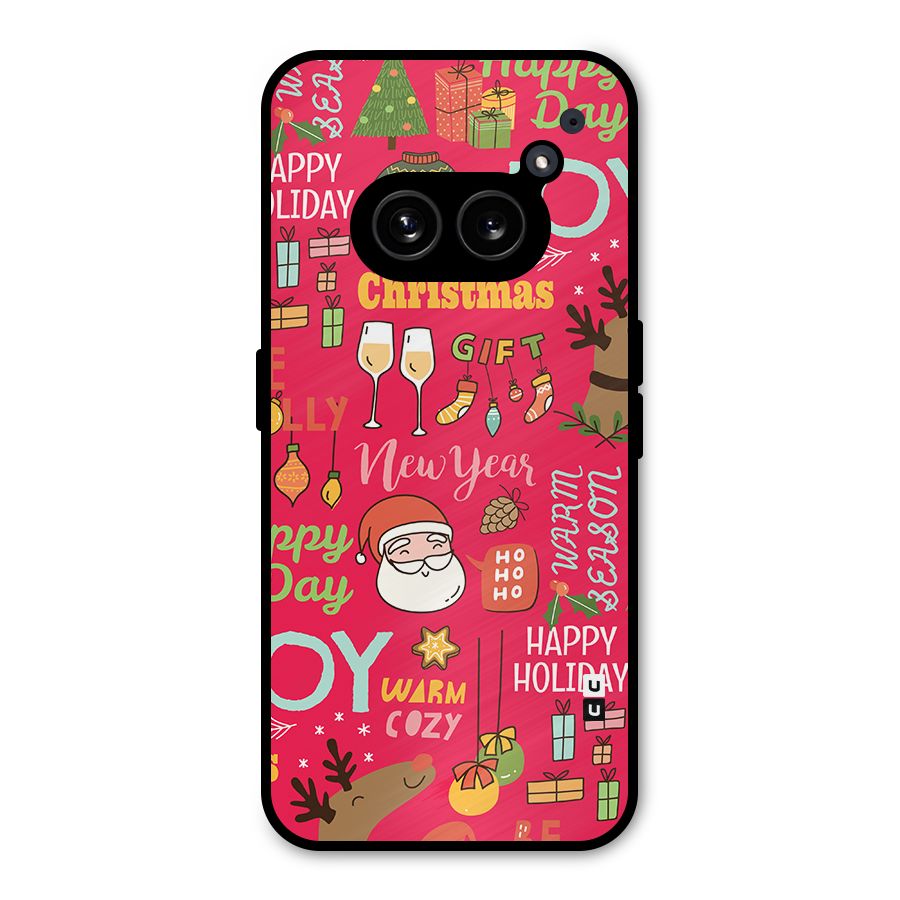 Christmas Joy Happy Day Metal Back Case for Nothing Phone 2a