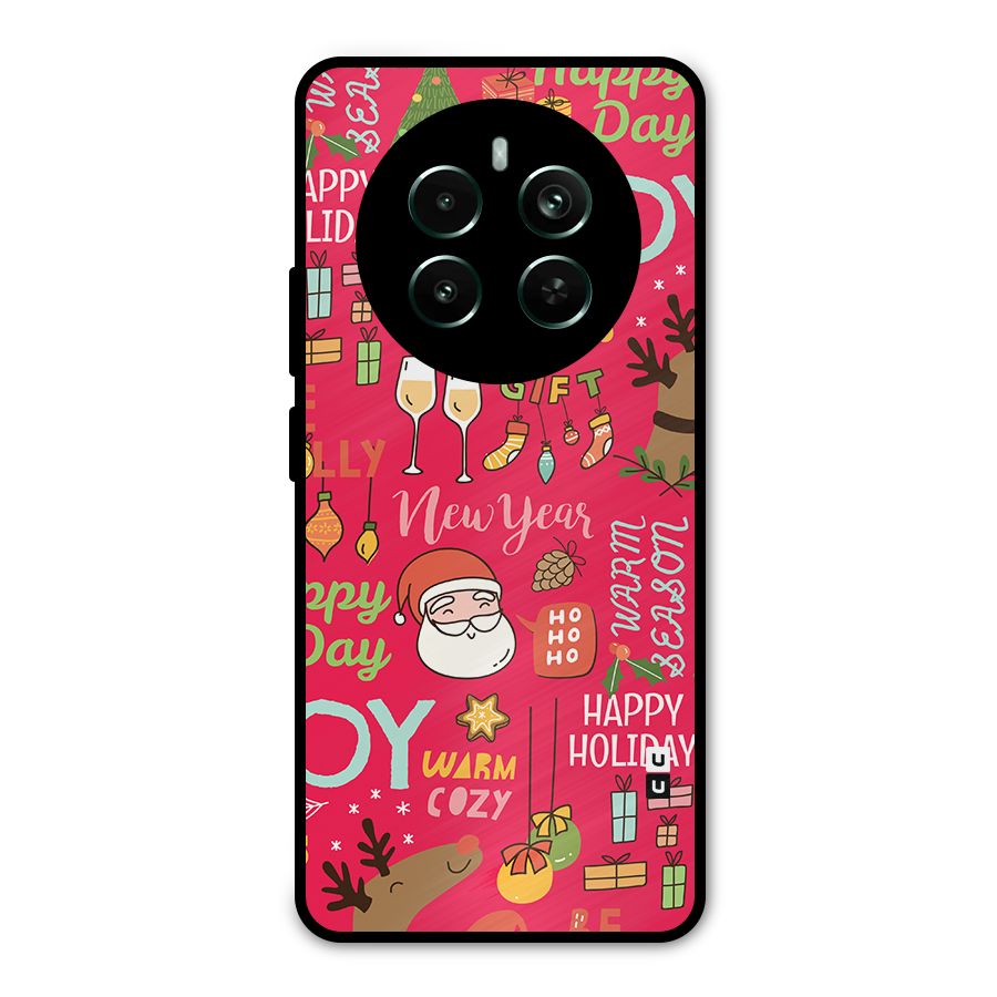 Christmas Joy Happy Day Metal Back Case for Realme 12 Pro Plus