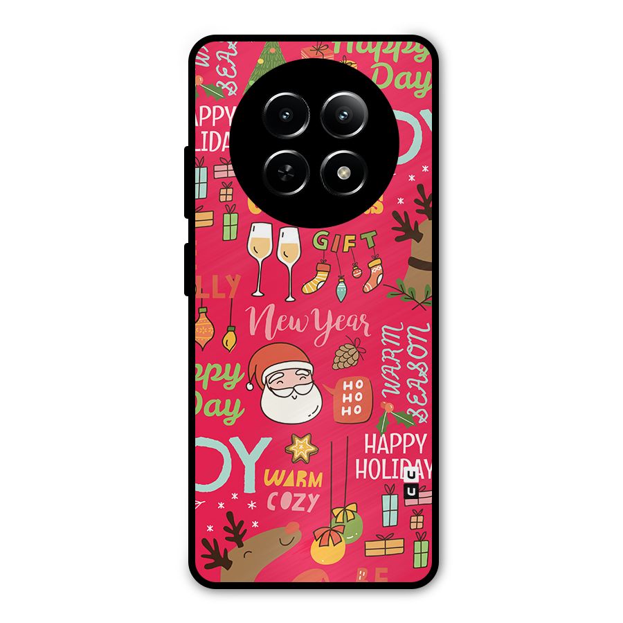 Christmas Joy Happy Day Metal Back Case for Realme 13